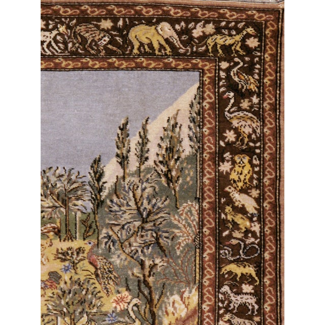A vintage Turkish Sivas rug with a pictorial depiction of the story of Adam and Eve, from the mid-20th century. Measures:...