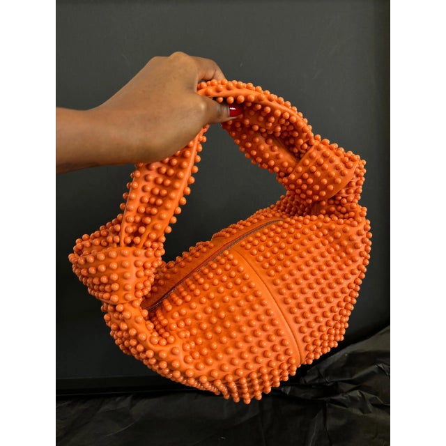 2022 Bottega Veneta Coral Double Knot Beads Hobo Teen Shoulder Bag Bead Calfskin Leather Handbag For Sale In Los Angeles - Image 6 of 7