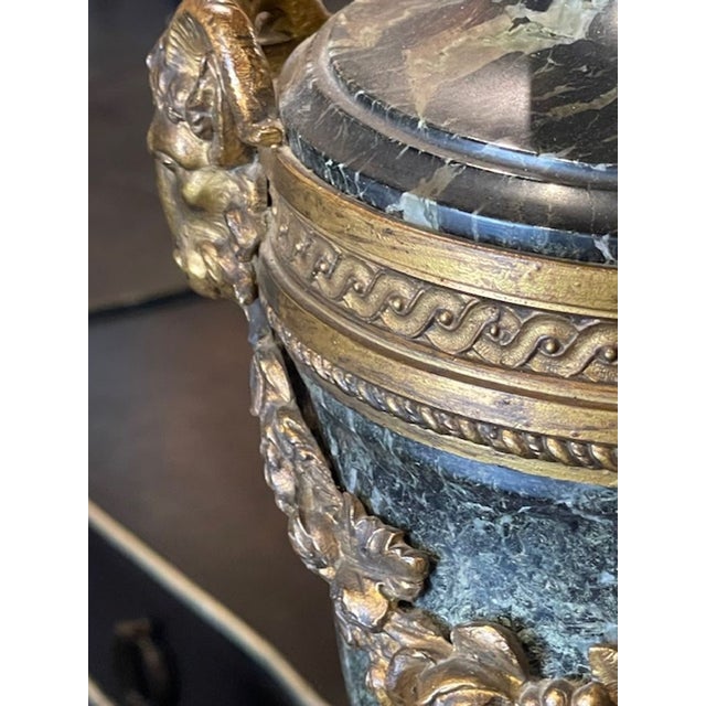 19th Century Pair of 19th Century French Marble and Bronze Cassolette For Sale - Image 5 of 9