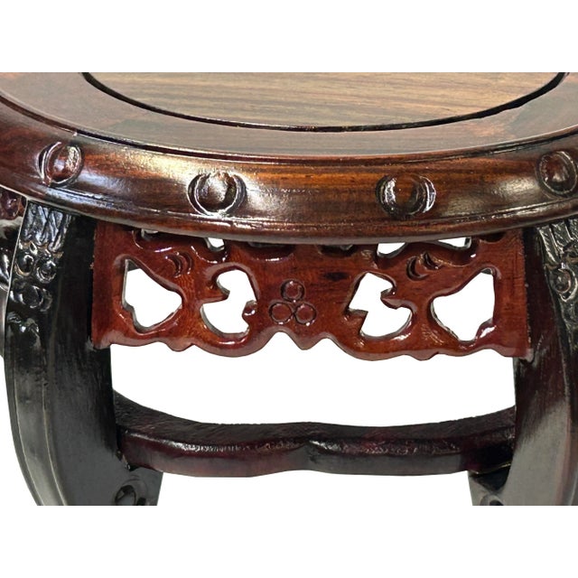 2010s 4.75" Chinese Brown Wood Round Table Top Vase Stand Display Easel For Sale - Image 5 of 6