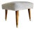 Mid-Century Modern Tapered Walnut and Brass Footstool Ottoman in Textured Gray Tweed For Sale