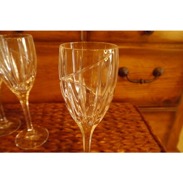 Vintage Uptown Mikasa Clear Crystal Wine Glasses- Set of 4 For Sale - Image 9 of 12