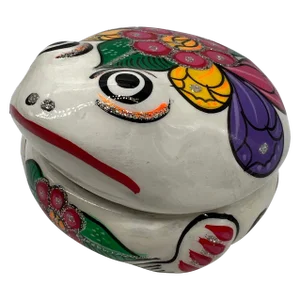 Terracotta Mexican Folk Art Frog Box