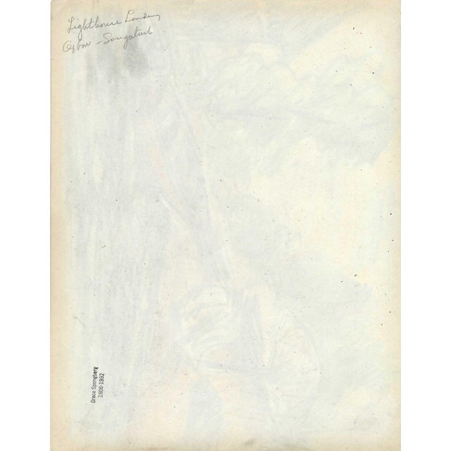 Grace Spongberg (American, 1906-1992) "Lighthouse Landing / Oxbow - Saugatuck" oil pastel on paper, titled and estate...