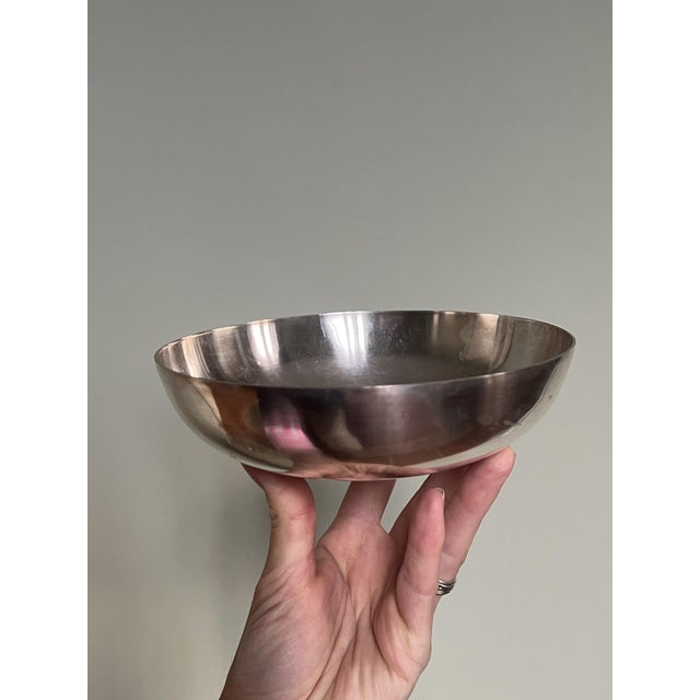 Vintage Italian Silver-Plated Bowl, 1950s, in Very Good conditions. Designed 1950 to 1959 This piece has an attribution...