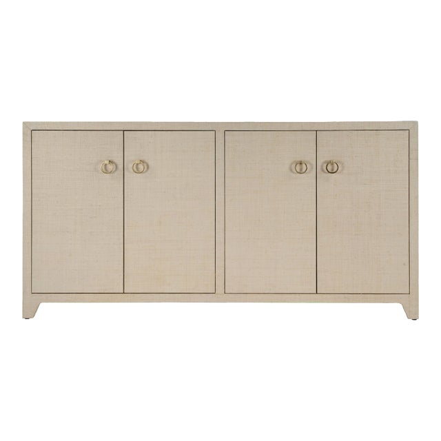Bar Harbor Raffia 4 Door 70" Sideboard, Natural For Sale