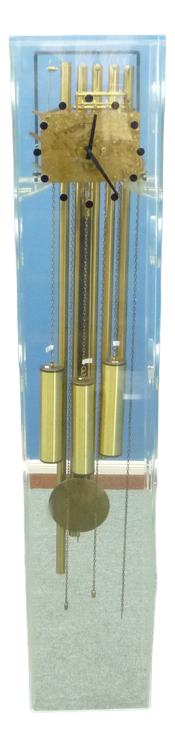 Space Age Acrylic Glass & Brass Clock from Kieninger, 1970s