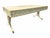 Faux Bamboo Blue and Creme Toile De Joy Chinoiserie Large Leather Top Executive Desk For Sale In New York - Image 6 of 12