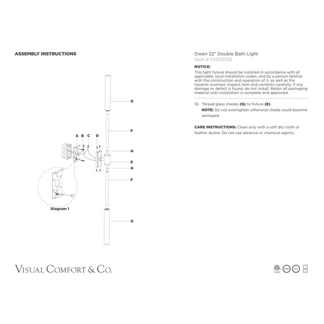 Brass Chapman & Myers for Visual Comfort Signature Owen 22" Double Bath Light in Antique-Burnished Brass with White Glass For Sale - Image 8 of 8