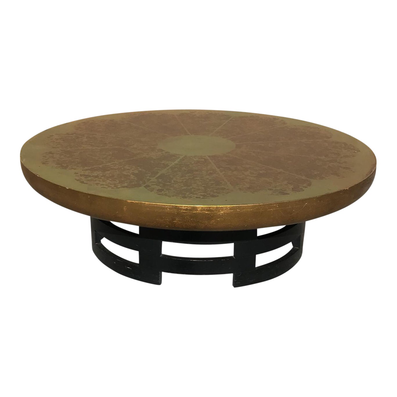 Henredon Gilded Floral Coffee Table | Chairish