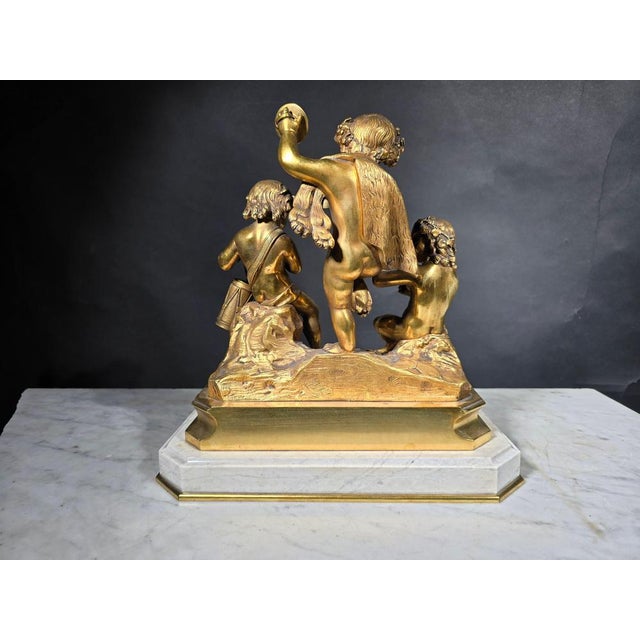 19th Century Gilded Bronze Sculptural Group, 1900 For Sale - Image 4 of 18