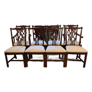 Set of 8 Thomasville Winston Court Chippendale Chairs For Sale