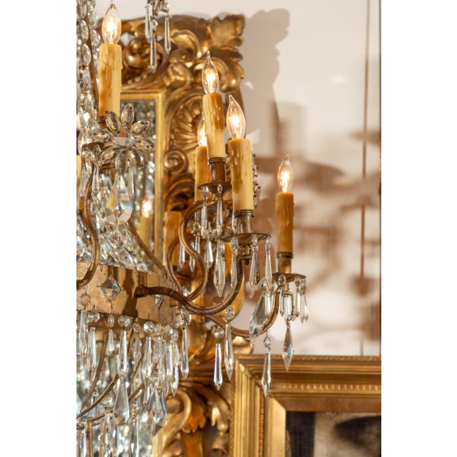 French 19th Century Empire Style 16-Light Crystal and Gilt Metal Chandelier For Sale - Image 12 of 12