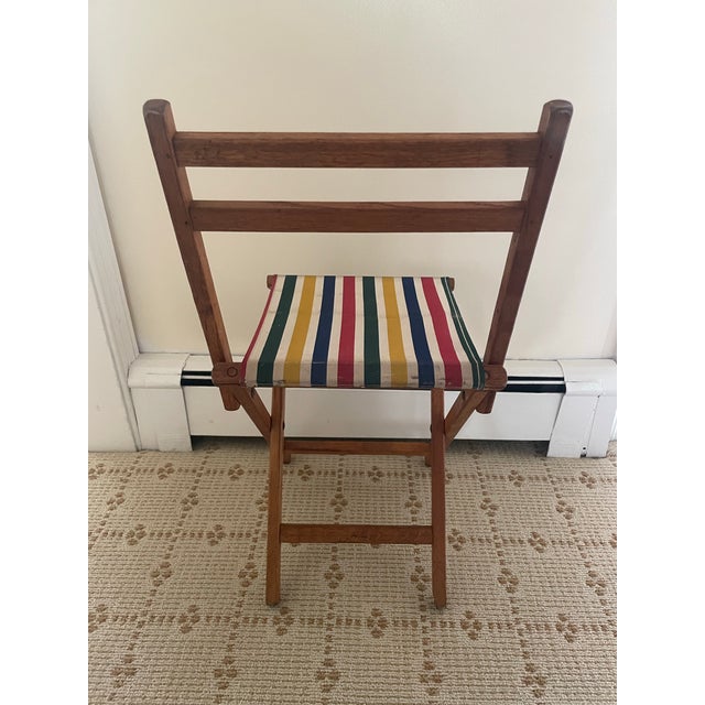 American Vintage Canvas Childs Beach Chair For Sale - Image 3 of 6