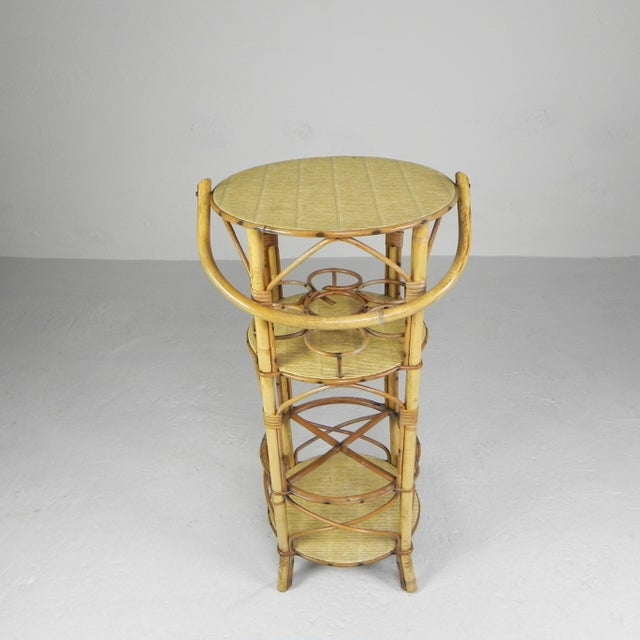 1950s Vintage Bamboo Bottle Rack Side Table, 1950s For Sale - Image 5 of 18