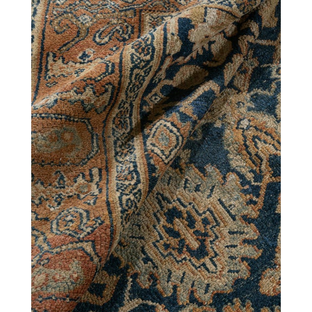 Antique Malayer Navy Blue Area Rug 4'1 X 6'5 For Sale In New York - Image 6 of 14