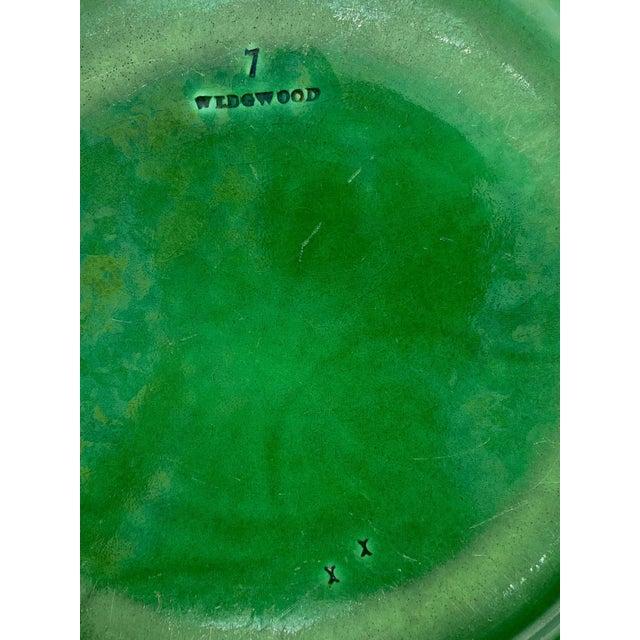 Wedgwood Majolica Green Glazed Basket Weave Plate, English, Ca. 1885 For Sale - Image 6 of 7