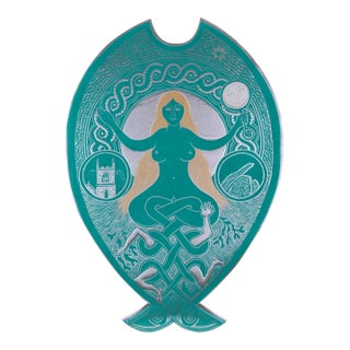 "The Mermaid of Zennor" - Psychedelic Visionary Metallic Print, 9/100 by Ian McNeil Cooke For Sale