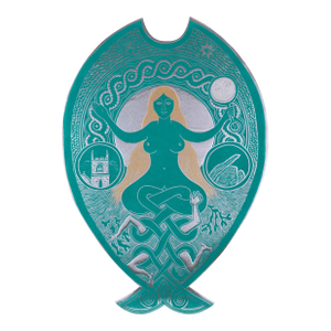 "The Mermaid of Zennor" - Psychedelic Visionary Metallic Print, 9/100 by Ian McNeil Cooke
