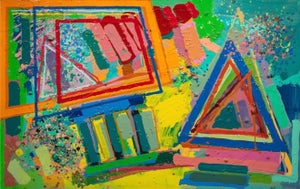 Edward Avedisian, Large Mod Abstract Expressionist Modernist Edward Avedisian Color Field Painting, c. 1979-1980's