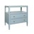 Contemporary Matthew Izzo Home Douglas Light Blue Textured Linen Two Drawer Side Table With One Open Shelf, Glass Top and Polished Brass Knobs For Sale - Image 3 of 8
