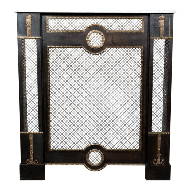 French Louis Xvi Style Wrought Iron Radiator Cover Or Console With
