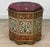 Persian Vintage Middle Eastern Meenakari Hammered Tin Footstool Ottoman For Sale - Image 3 of 11