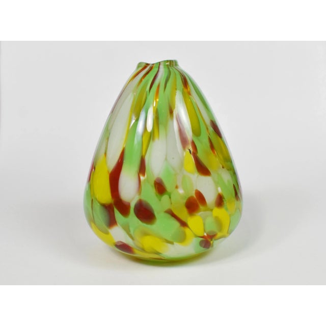 Mid-Century Modern Vintage Small Green Hand Blown Glass Bud Vase For Sale - Image 3 of 6