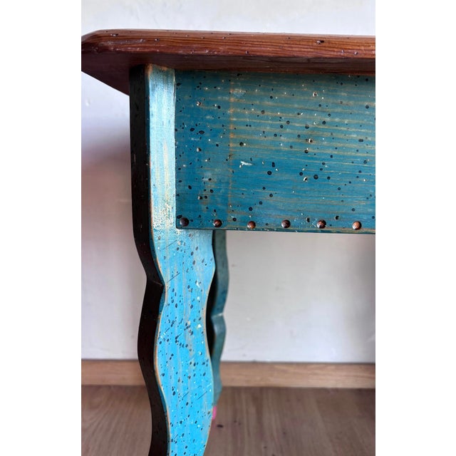 Handmade Folk Art Side Tables Nightstands David Marsh/Marsh Fun Co Handpainted Solid Ponderosa Pine Rustic Southwest Cabin Post Modern Memphis Style For Sale - Image 18 of 18