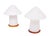 Stunning set of Murano Table lamps. Mushroom shaped. High gloss Opaline Glass comes with a Brown Handmade rim. Small...