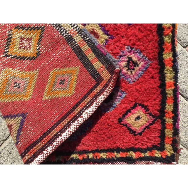 Red Small Bohemian Style Rug - 32" X 63" For Sale - Image 8 of 9