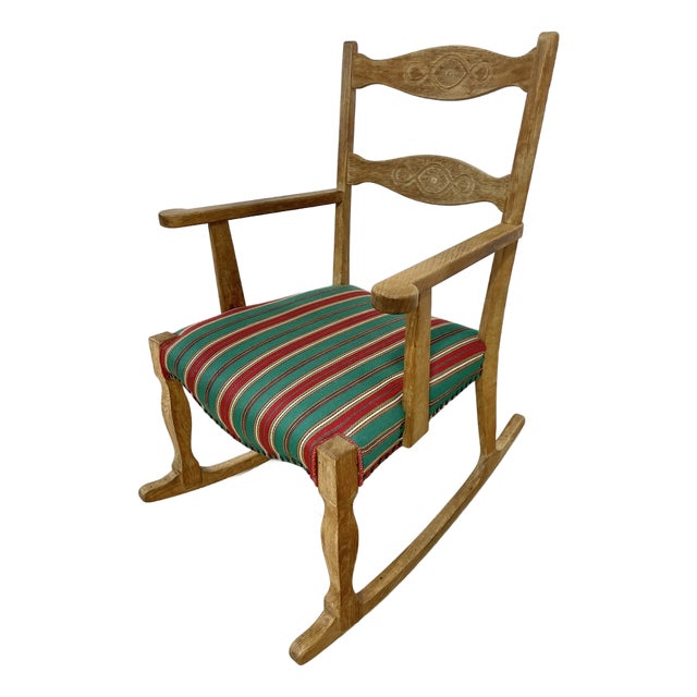 Henning Kjaernulf Oak Scandinavian Rocking Chair For Sale