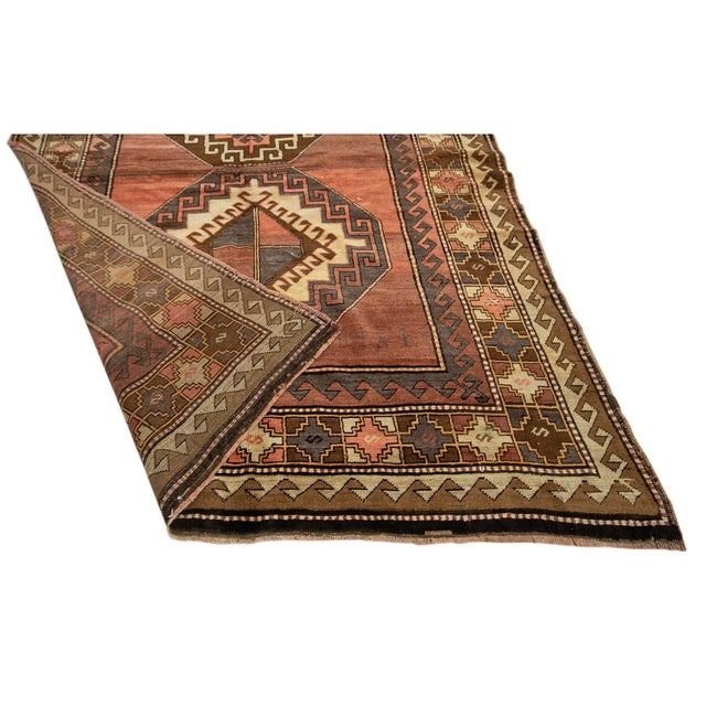 Mid 20th Century Vintage Turkish Wool Kars Rug For Sale - Image 5 of 7