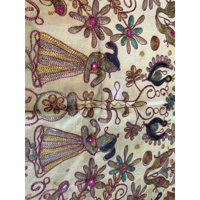 1970s 1970s Vintage Embroidered Cotton Fabric For Sale - Image 5 of 10