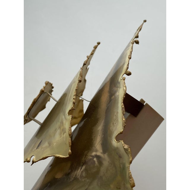 1970s Brutalist Torch-Cut Brass Wall Light by Svend Aage Holm-Sørensen, 1960s For Sale - Image 5 of 10