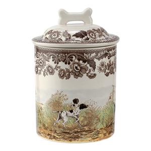 Spode Woodland Dogs Treat Jar 7"