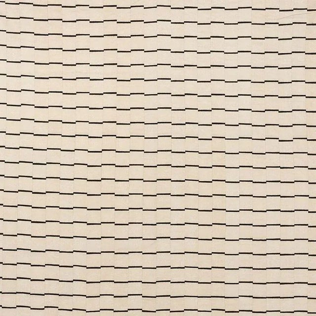 Sample - Schumacher X David Kaihoi Lines Fabric in Black For Sale