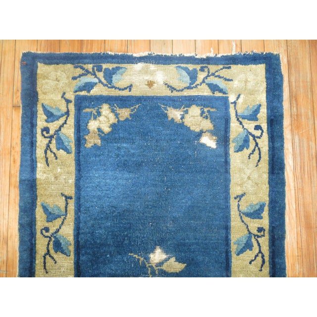 1940s Zabihi Collection Blue Chinese Small Rug - 2'1" x 3'8" For Sale - Image 12 of 18
