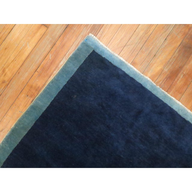 Contemporary Blue Vintage Chinese Minimalist Rug For Sale - Image 3 of 18