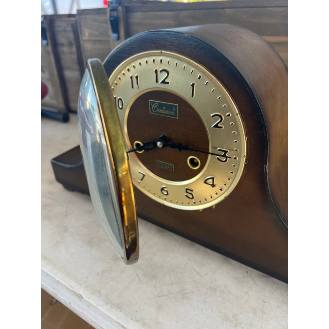 1960s Wooden Mantal Clock For Sale In West Palm - Image 6 of 9