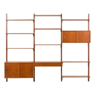 Mid-Century Danish Teak Wall Unit, 1960s For Sale
