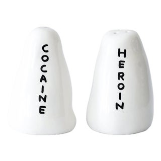 David Shrigley Heroin and Cocaine Vendor Salt & Pepper Shakers For Sale