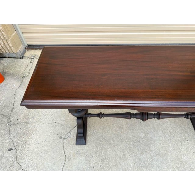 Vintage Jacobean Style Library Table Console Table For Sale In Washington DC - Image 6 of 12