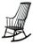 Danish Black Rocking Chair, 1950s For Sale