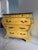 2000 - 2009 French Provincial Bombe Commode With Marble Top in Distressed Mustard Finish For Sale - Image 5 of 14