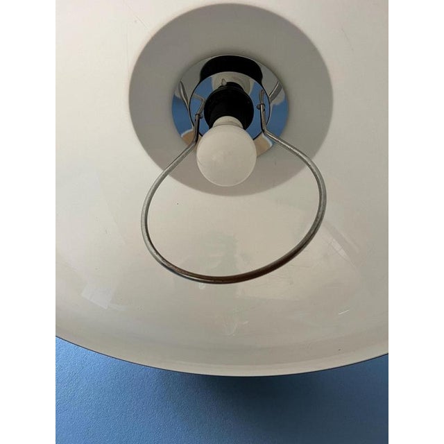 Acrylic Glass Beige Mushroom Pendant Lamp with Chrome Top Cap For Sale - Image 9 of 11