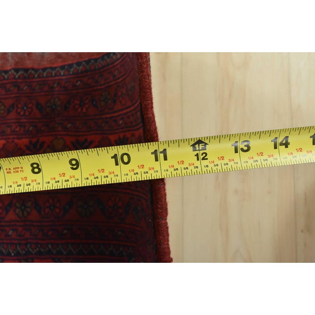 Turkmen Rug 6’8” X 9’9” Red Wool Tribal Hand-Knotted Oriental Carpet For Sale - Image 12 of 14