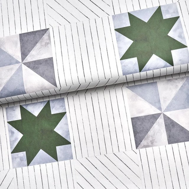 Not Yet Made - Made To Order Sample - Schumacher x Backdrop Alexander Wallpaper in Dutch Green & Slate For Sale - Image 5 of 6