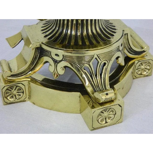 Pair of Chenets or Andirons With a Decorative Eagle Finial Top, 19th Century For Sale - Image 9 of 11