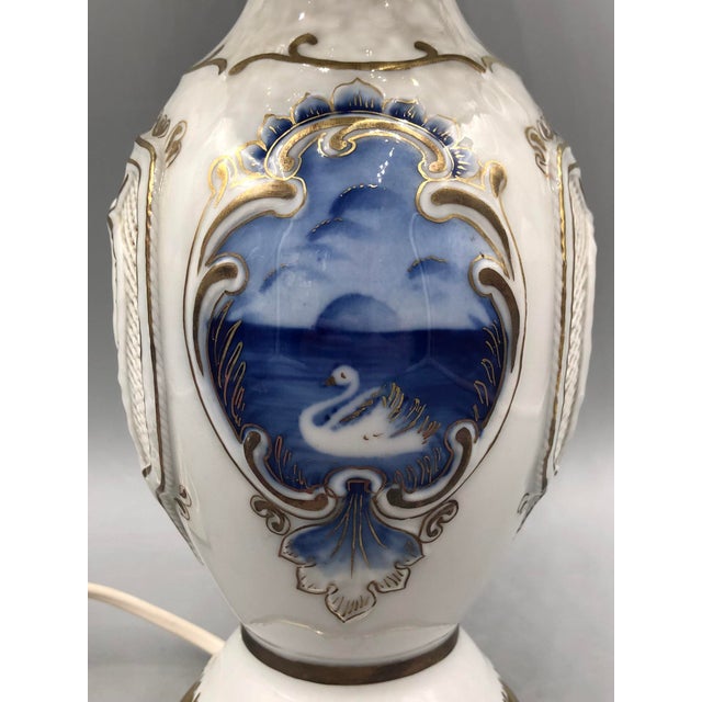 Ceramic Porcelain Lamp with Vases in Reticulated Porcelain from Klausenburg, 1980s, Set of 3 For Sale - Image 7 of 18